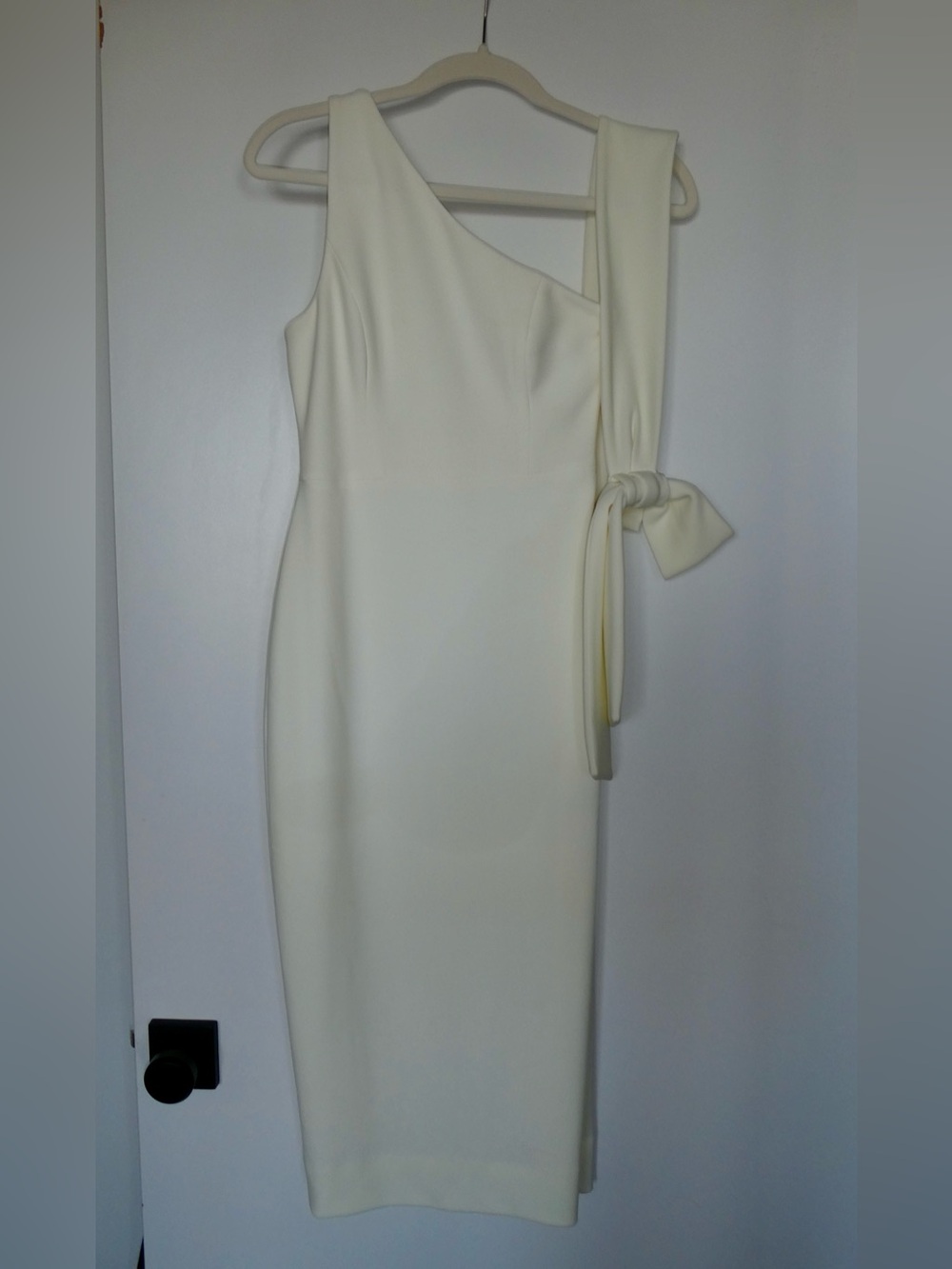 Shona Joy Lucy One-Shoulder Ivory Midi Dress